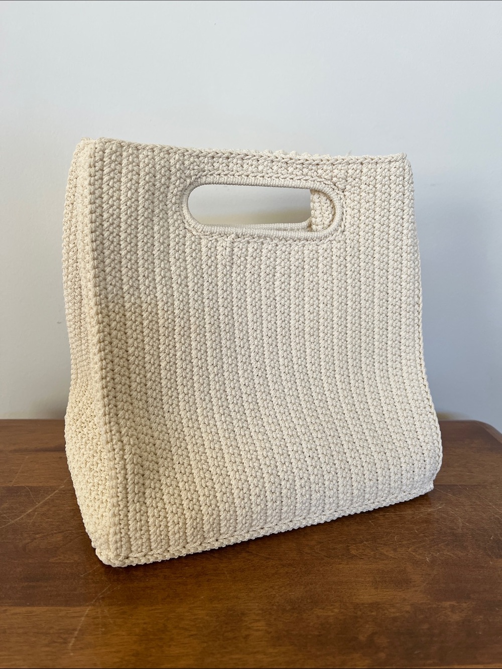 Cream Crochet Mini Tote Bag